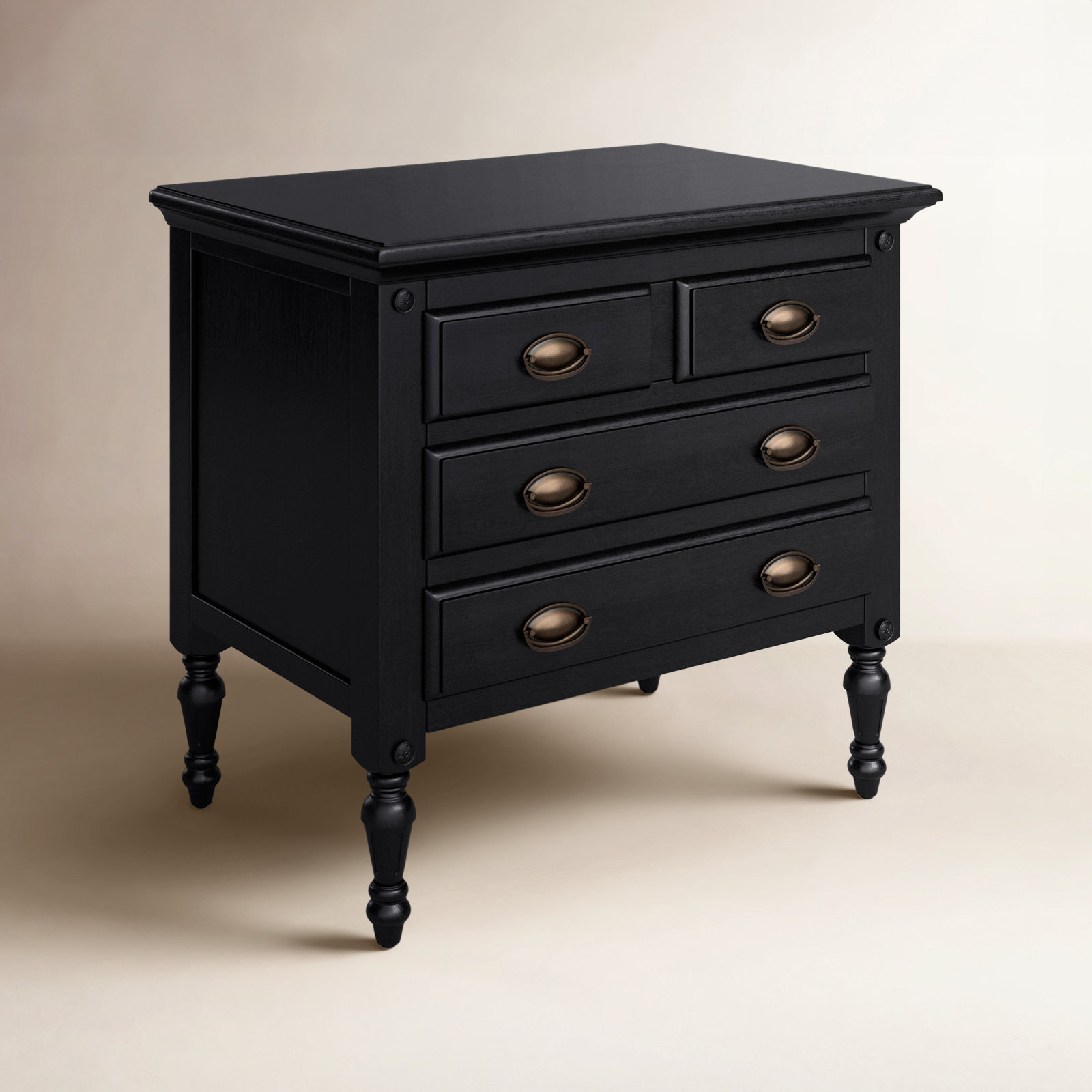 Eros 4 Drawer Accent Chest, Black