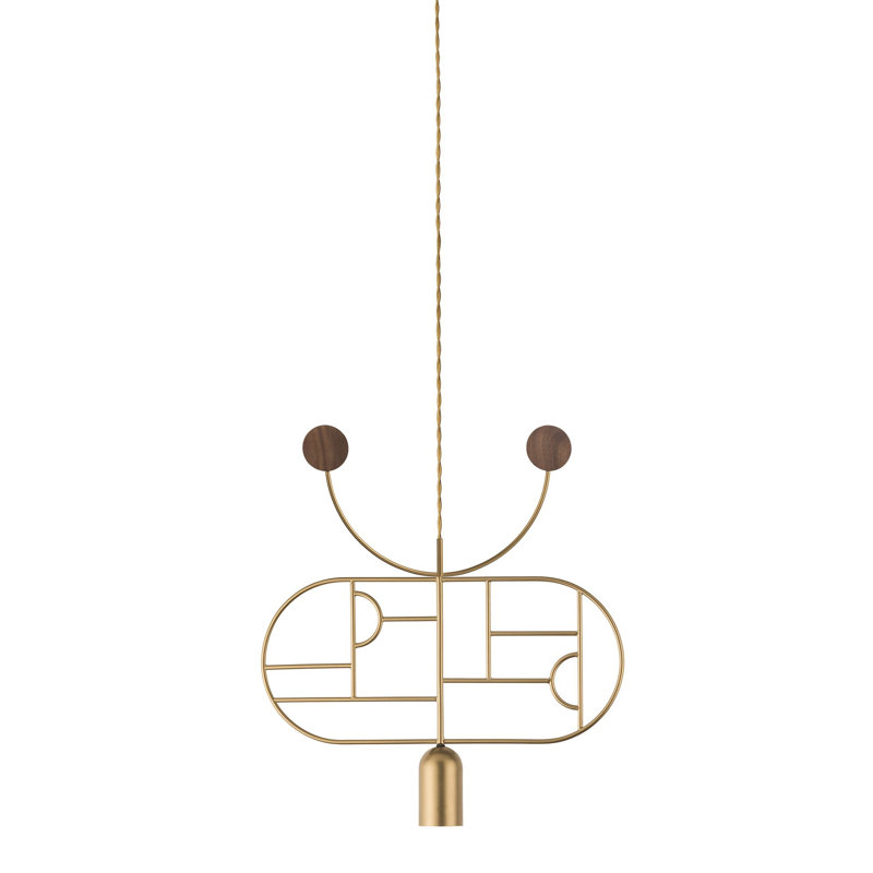 Wooden Dots 1 - Light Pendant, Walnut, Brass