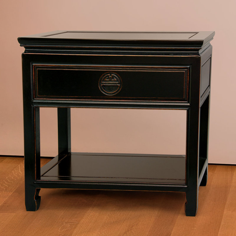 Humphries 22'' W Solid Wood Nightstand, Antique Black