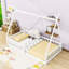 Twin Wood House Bed With Guardrails, House-Shaped Design-1071985150