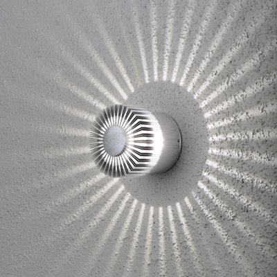 Monza Silver 9cm H Integrated LED Outdoor Bulkhead Light