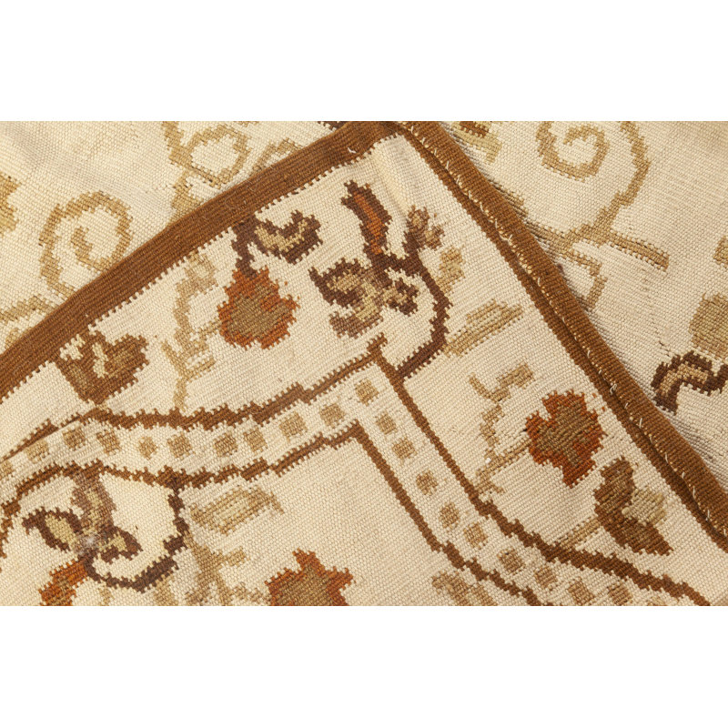 Tapis beige / brun en laine de style moderne 9 pi 6 po x 12 pi Modern