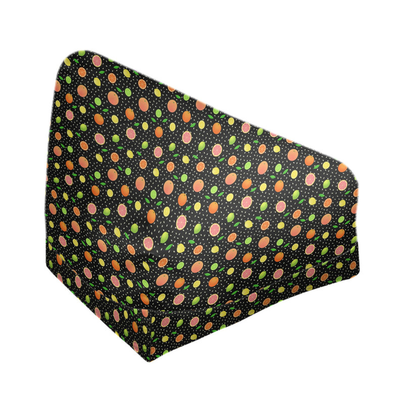Sac de pois Leffel, Housse de pouf, H 38 po x l 42 po x P 29 po, Noir / orange / rose