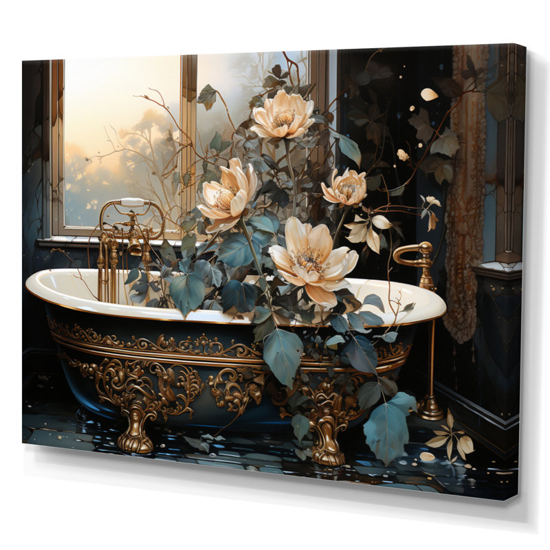 «Bathaign Made Of Gold II», impression d'art mural, Toile tendue, H 24 po x l 32 po x P 1 po
