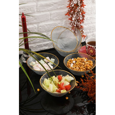 Elegant 6-Piece Glass Bowl Set, 5.5 x 5.5 x 2.4 Inches | 100% Transparent Glass, Perfect for Serving & Mixing | Stylish Kitchen Essential, Not Dishwasher or Microwave Safe, Ideal for Home Entertaining