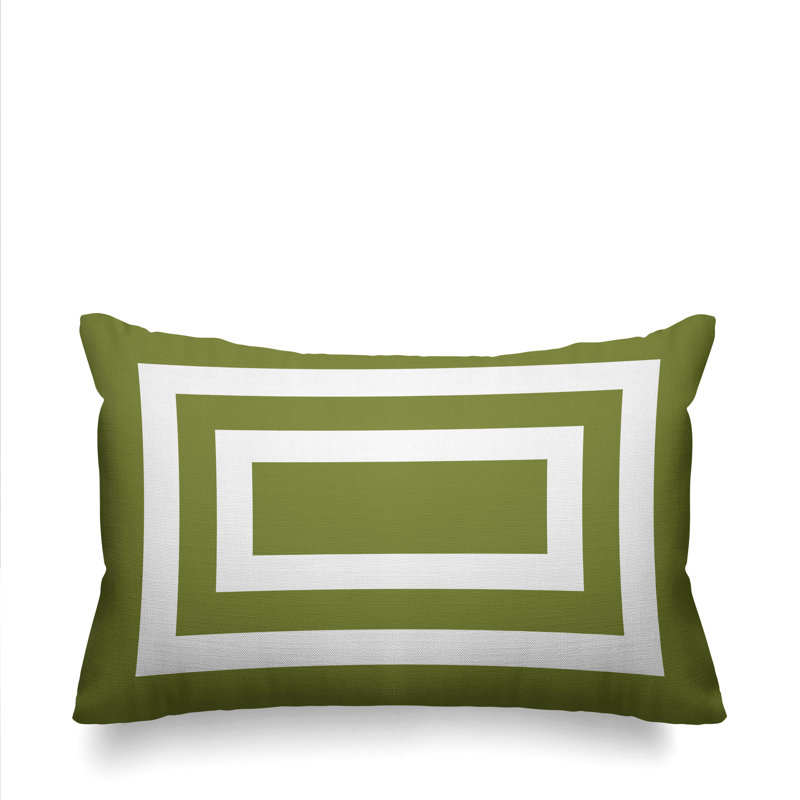 Coussin décoratif intérieur / extérieur Burt, Vert olive