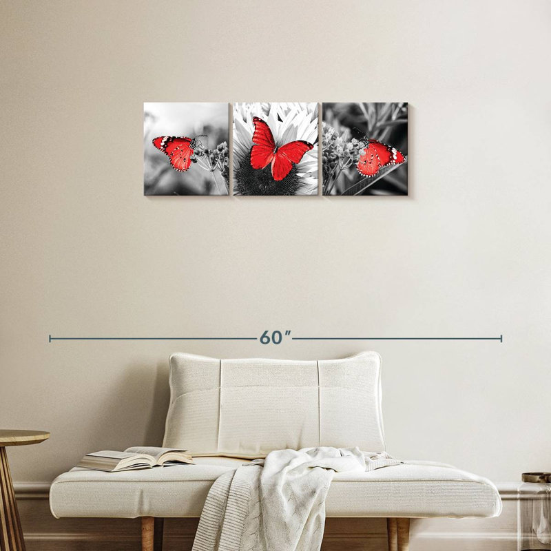 «Butterflies Pop», reproduction sur toile, H 38 po x l 12 po x P 1 po