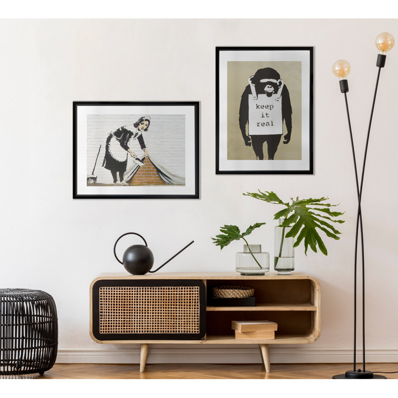 Keep It Real Banksy Graffiti Street - Single Picture Frame Print