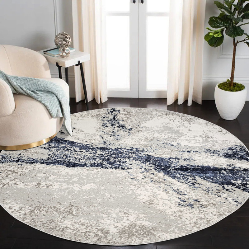 Eleene Abstract Indoor Rug, Round 5'11"