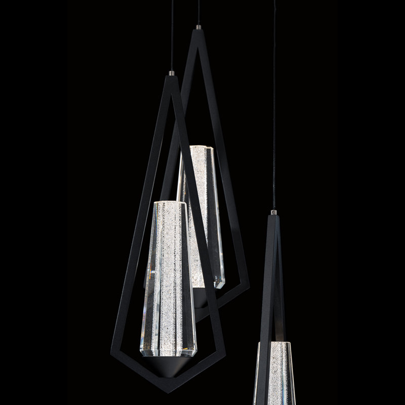 Devotion LED Pendant, 3 Lights,  18" H x 12" W x 12" D, Black