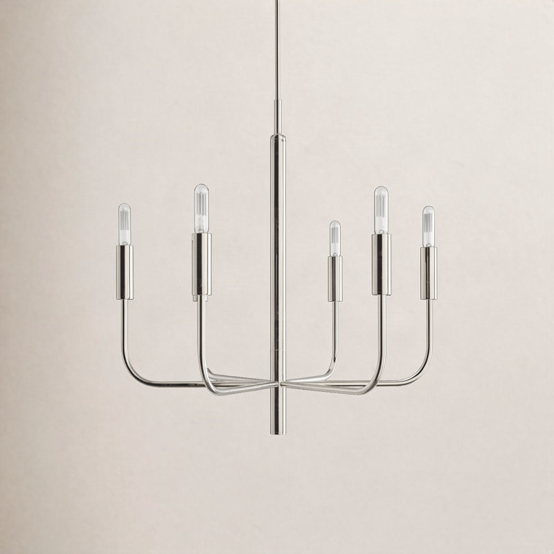 Tedder 6-Light Chandelier, Nickel poli