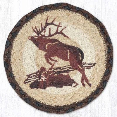  Tapis de jute tressé rond en élan 7 po Hk