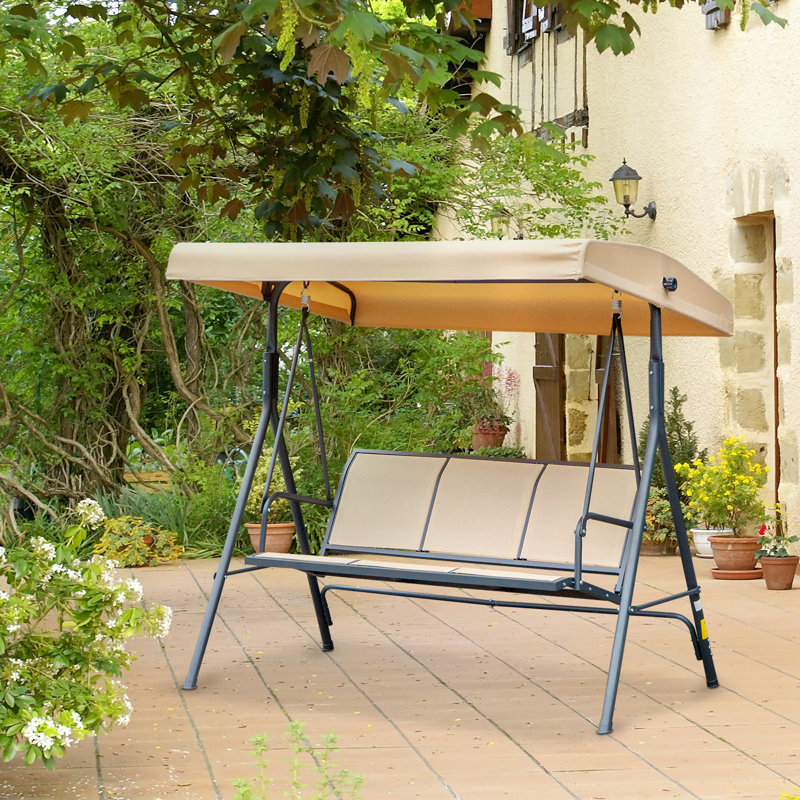 Balancelle 3 places recouverte, Beige