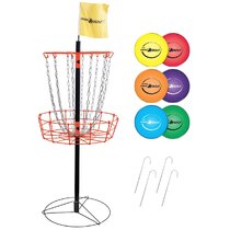 Trademark Innovations Portable Metal Disc Frisbee Golf Goal Set Comes with 6 Discs (Black)