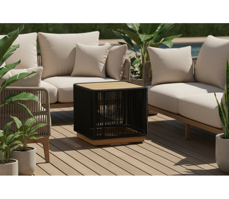 Table de bout Alpine Teak Collection, Noir