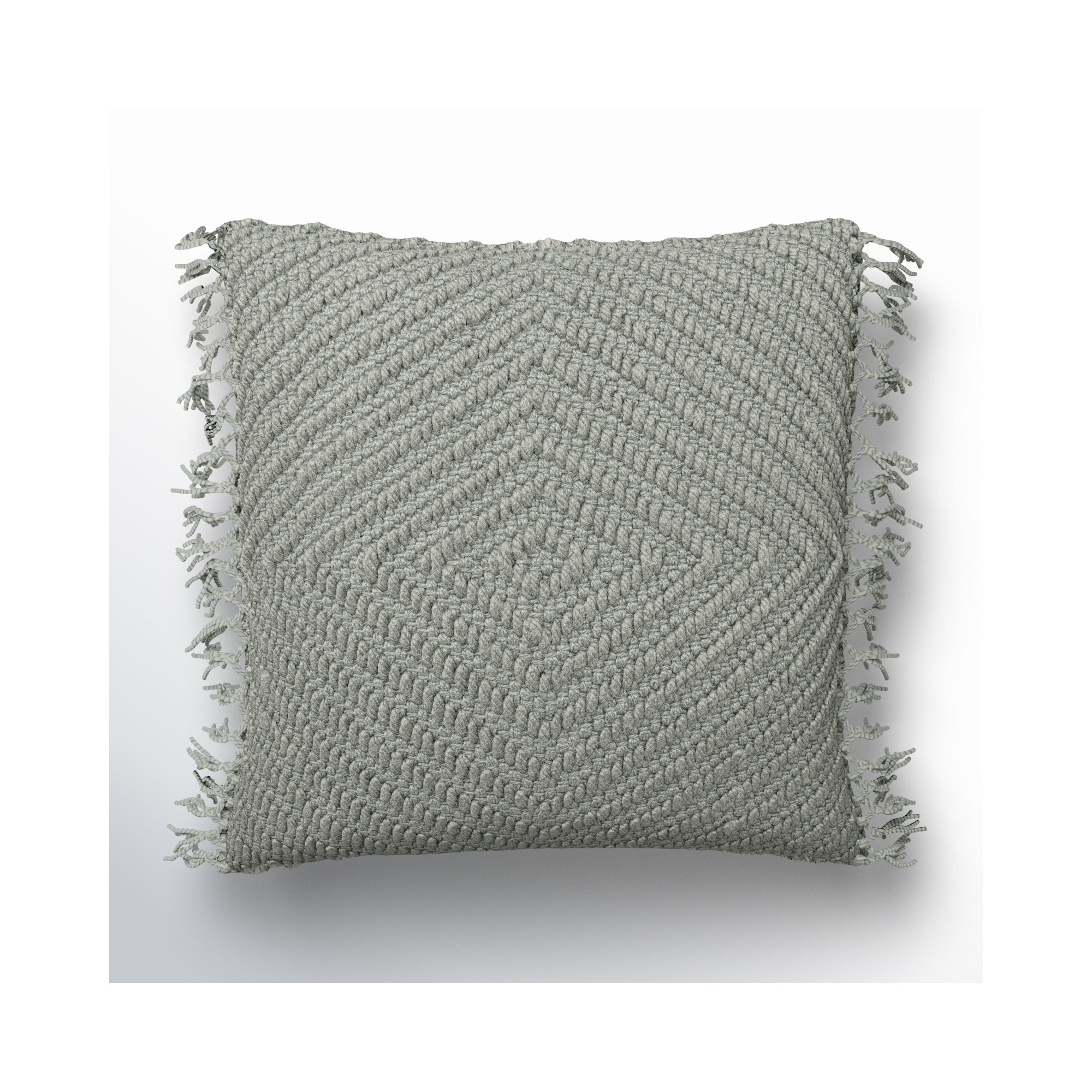 Oakland Geometric Indoor/Outdoor Throw Pillow, Light Gray/Light Blue, No Fill