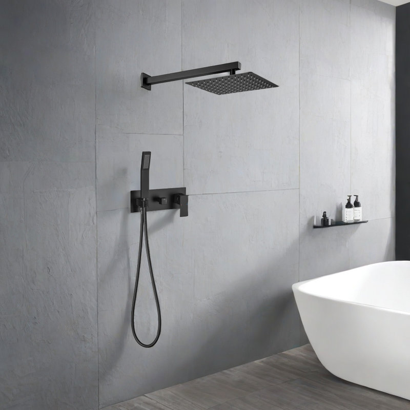 Système de douche mural mural pour douche chaude et froide avec valve brute