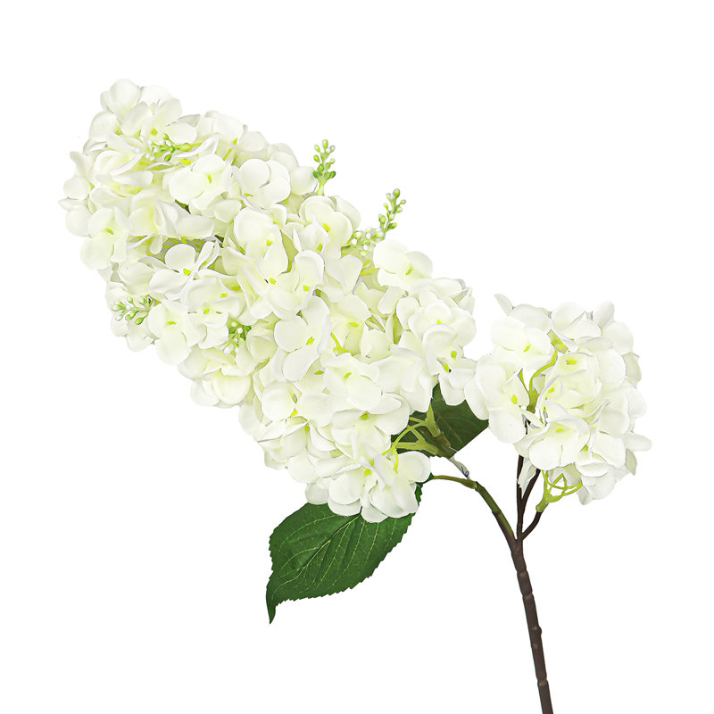 Tige de fleur d'hortensia artificielle, Blanc, crème