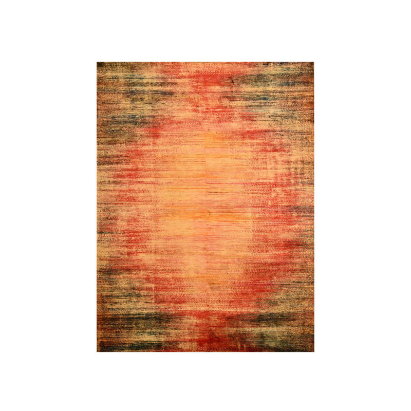 Tapis en soie noué à la main 9 pi x 9 pi 9 pi x 9 pi Sunset Modern Design