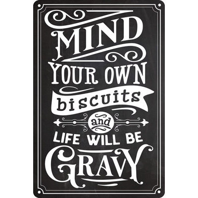 Plaque en métal rétro « Occupe-toi de tes affaires et la vie sera belle » - Décoration murale vintage pour la maison, le bar, le café, la cuisine ou la ferme - Affiche artistique en métal - Plaque en métal 20 x 30 cm