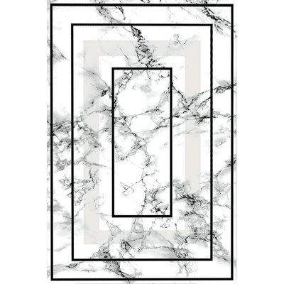 Elegant Machine Washable Area Rug, 100% Polyester, 70.9 x 110.2 inches | Non-Slip PVC Dot Underside, 0.3 in Pile Height | 3D Digital Print Design, Durable & Easy Care for Living Room, Bedroom, & Dining Spaces