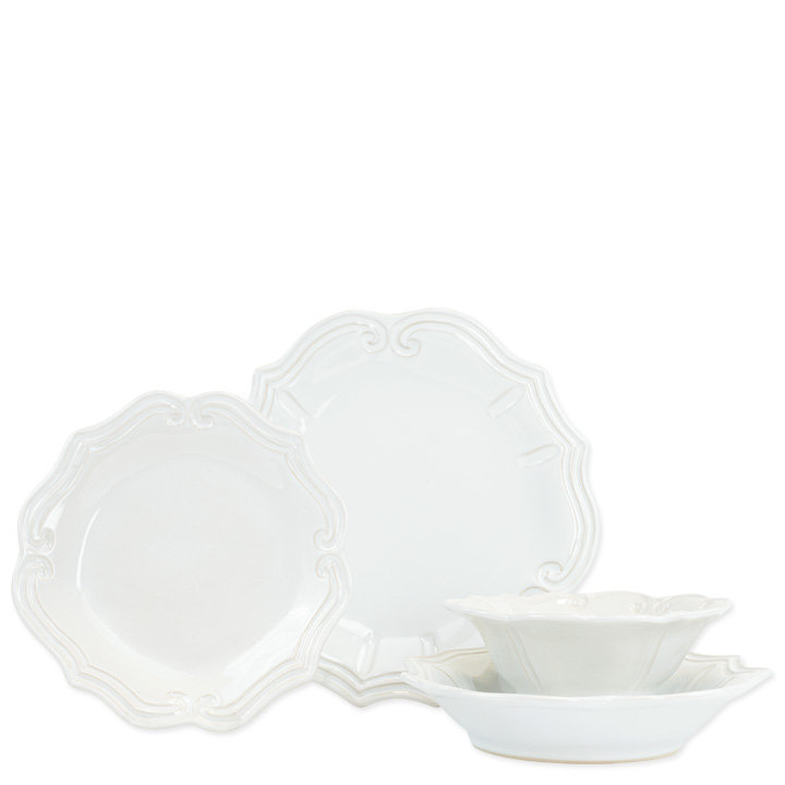 White Handcrafted Ceramic Baroque Salad Plate