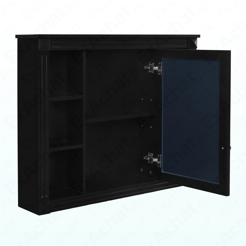 Armoire de rangement murale de salle de bain 35 po x 28 po, armoire à pharmacie, armoire murale moderne avec miroir, armoire à miroir avec 6 tablettes ouvertes (meuble-lavabo non inclus)