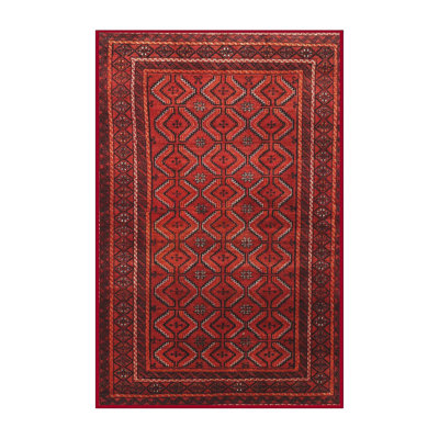 Tapis beige/brun/rouge traditionnel