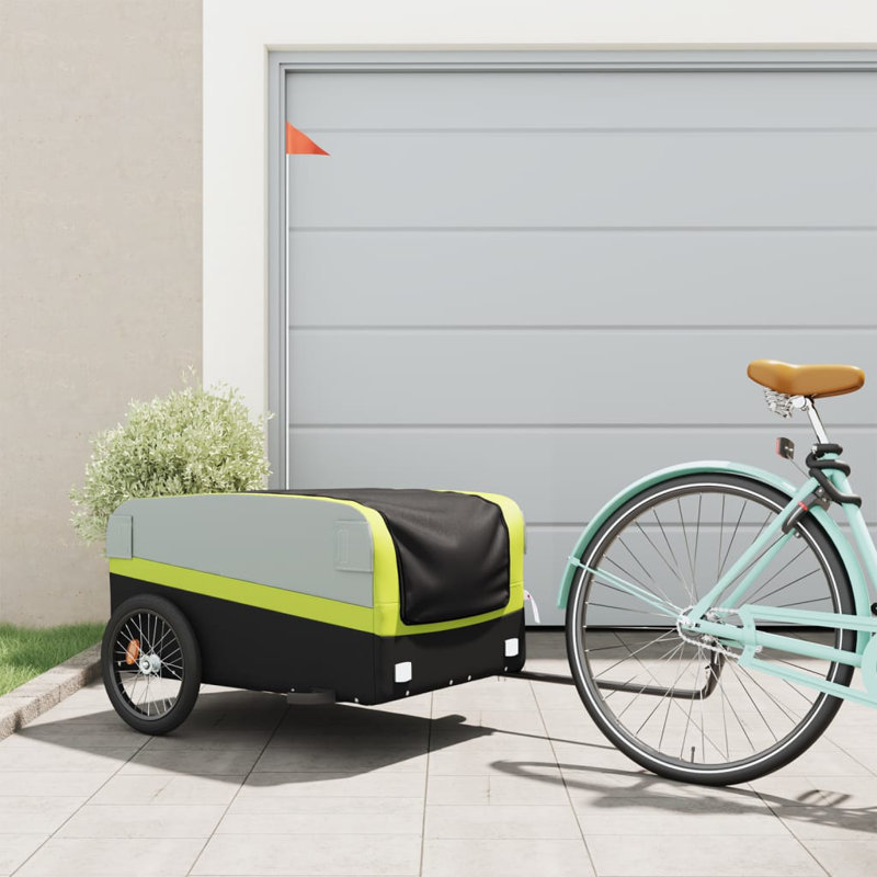 Bike Trailer Iron, Black/Green, 59cm H x 137cm W x 69cm D