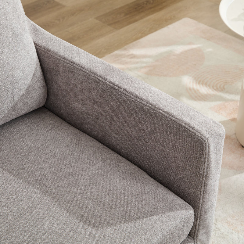 Fauteuil pivotant en chenille 29,92 po Caislynn, Gris chenille