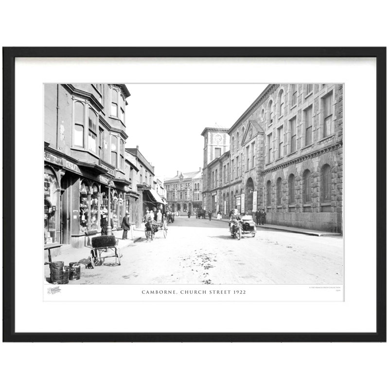Camborne, Church Street 1922 - Single Picture Frame Print on Wood, 40cm H x 50cm W x 2.3cm D