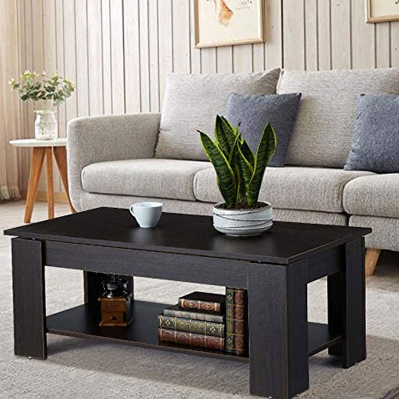 Chonie Coffee Table, Wood, Dark Brown, 15.7" H x 43.94" L x 23.5" W