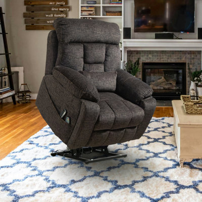 Muli 41.00 W 4 Large Power Motors Recliner with Lift Assist,Cup Holders by Latitude Run