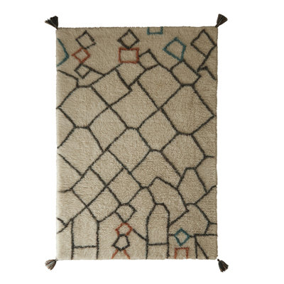 Rectangle Abstract Wool Area Rug
