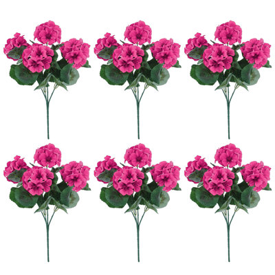 Artificial Geranium Flowers, 6 Pcs Set to Brighten Up Home and Outdoor Spaces