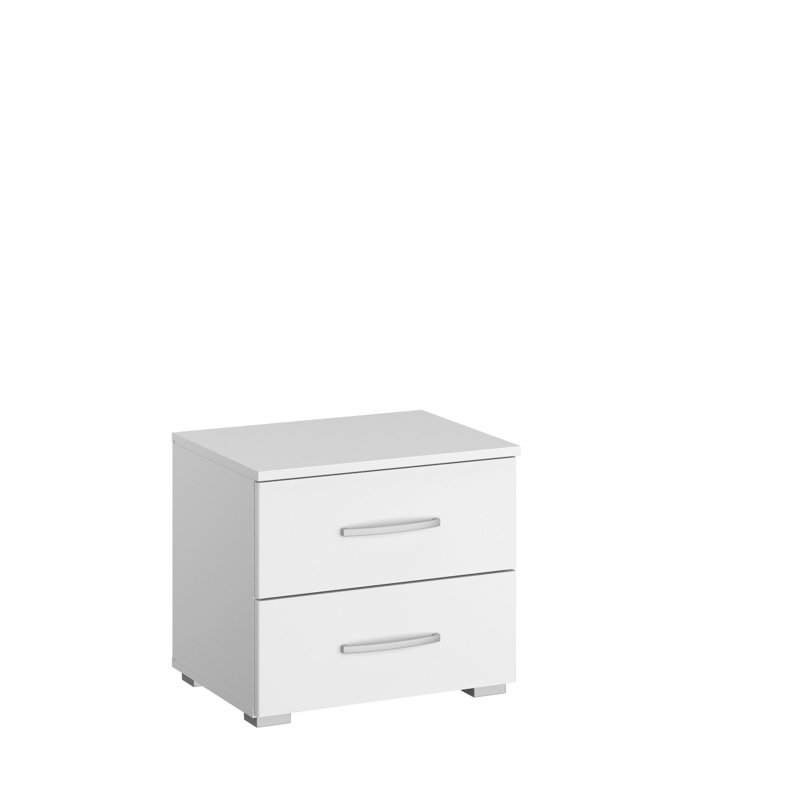 Aditio 2 Drawer Bedside Table, Alpine white