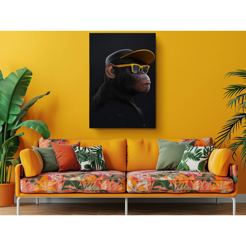" Swag Monkey With Sunglass ", 36" H x 24" W x 1" D