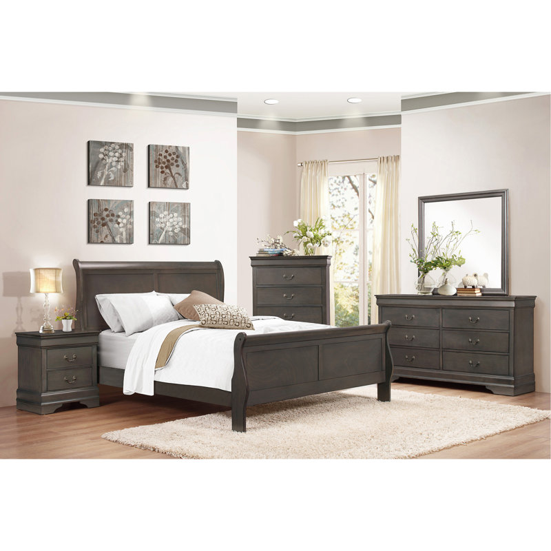Mobilier de chambre à coucher de style Louis Philippe, Gris