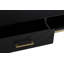 Tommy Hilfiger Ellias Modern TV Console Stand with 1 Drawer, Glossy Black Top, Golden Metal Frame