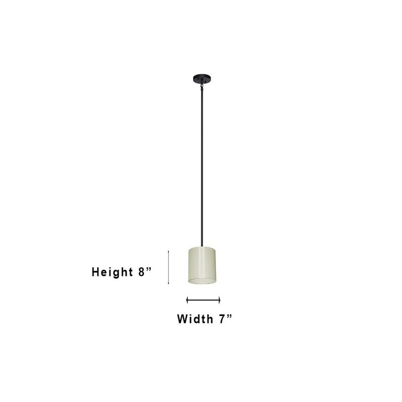 Luminaire suspendu cylindrique à 1 lumière Olivo, Gris décadent, Acier satiné
