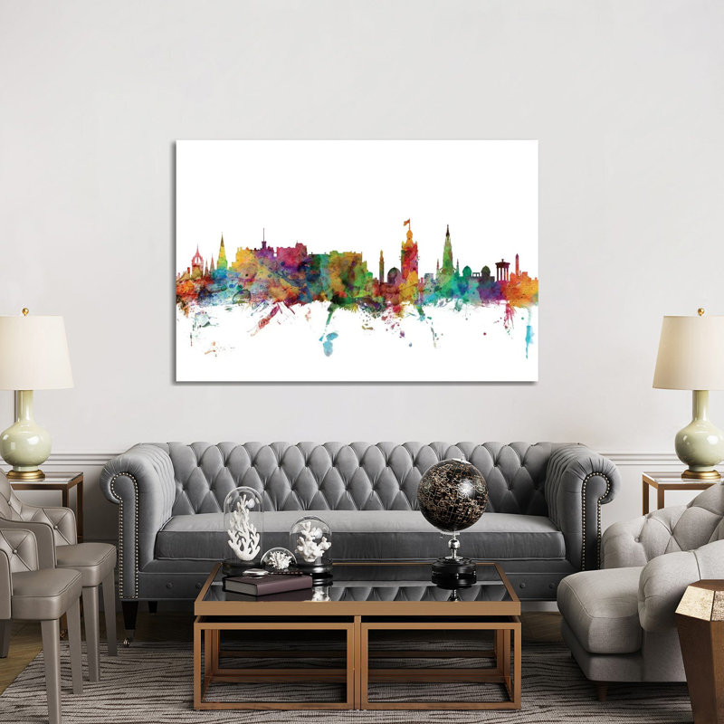 Edinburgh, Scotland Skyline by Michael Tompsett - 1 Piece Wrapped Canvas Wall Art, 152.5 cm H x 101.5 cm W