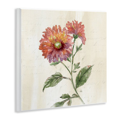 Art mural rétro sur dahlia en fleurs, design par Nan