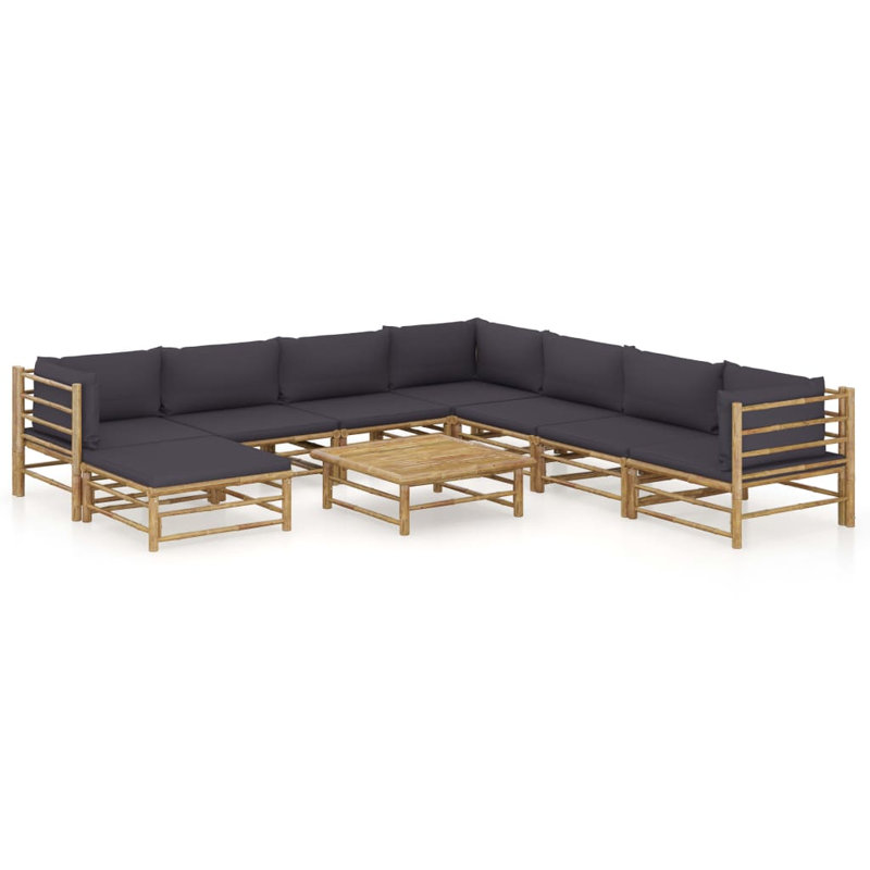 Knisely 9 Piece with Cushions, Dark Gray