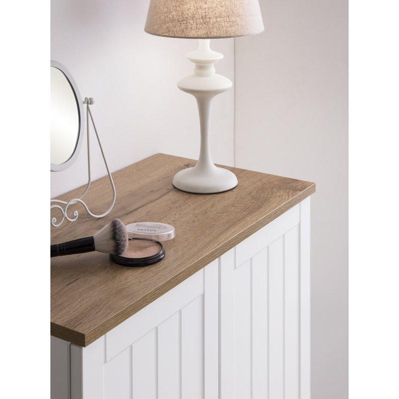 Alapaha Highboard in Country House, Matt white/Oak