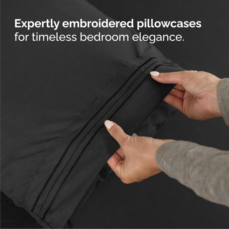 Premium Cooling, Soft & Wrinkle Free Sheet Set - Ultra Soft & Premium Hotel Luxury Bed Sheet Set, Black