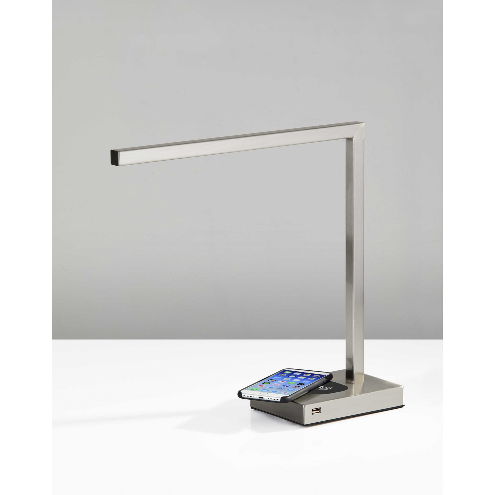 Capri Desk Lamp, Brushed Steel
