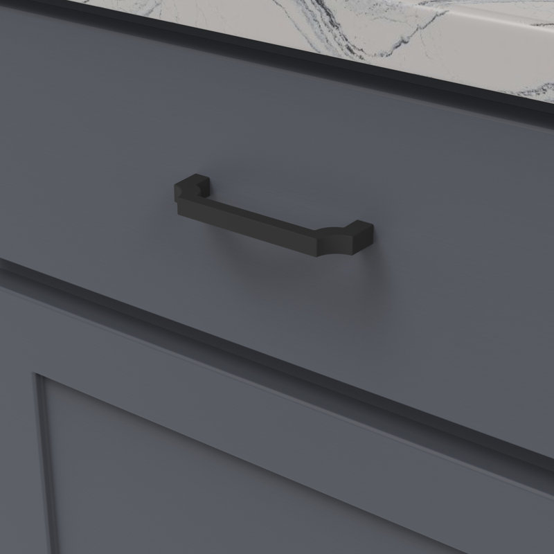 Monarch Collection Pull - Cabinet Pull - Transitional Hardware for Drawers & Cabinets, Matte Black, 3-3/4"
