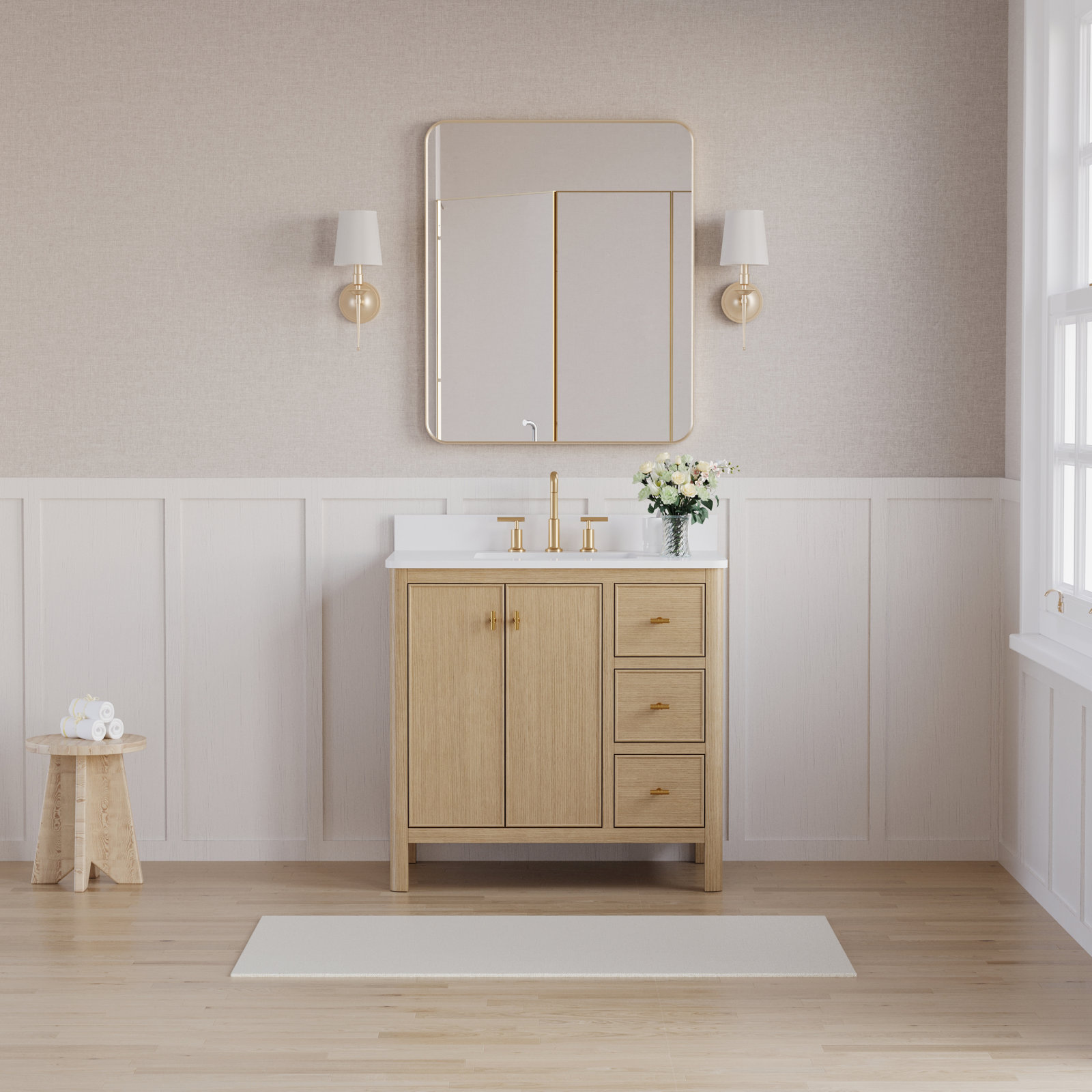 Kingsley 36" Oak Single Bathroom Vanity