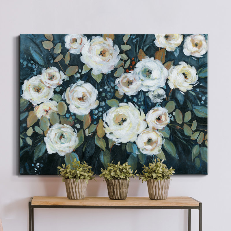 «Moonlit Garden I» par J Paul - reproduction sur toile tendue, H 20 po x l 16 po x P 1 po