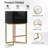 26" Counter Height Bar Stools, Barrel Counter Stools With Backrest, Black PU Leather Gold Metal Base-1534396568-1534396572-1534396570